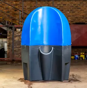 2 Station blue and grey plastic urinal