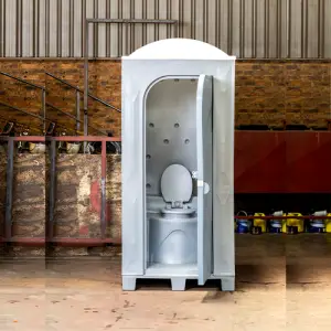 Grey portable plastic toilet