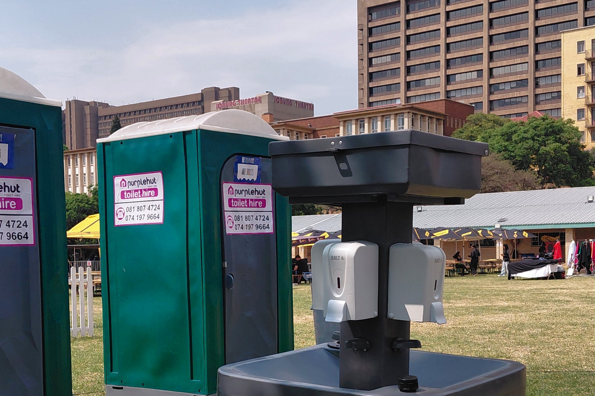 Purplehut toilet hire plastic portable toilets with handwashing station